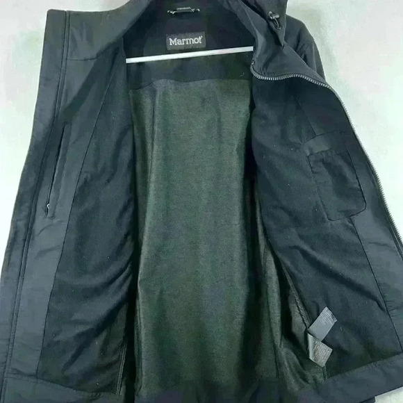 Marmot E Line Jacket Black Men’s Small Hood Pockets - Picture 6 of 10